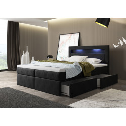 Boxspringbett Paris mit LED & Schubladen