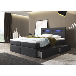 Boxspringbett Paris mit LED & Schubladen