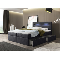 Boxspringbett Paris mit LED & Schubladen