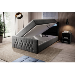 Boxspringbett 120x200 Liverpool Bettkasten Fußteil und LED Ambiente Licht