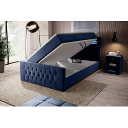 Boxspringbett 120x200 Liverpool Bettkasten Fußteil und LED Ambiente Licht