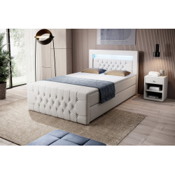 Boxspringbett 120x200 Liverpool Bettkasten Fußteil und LED Ambiente Licht