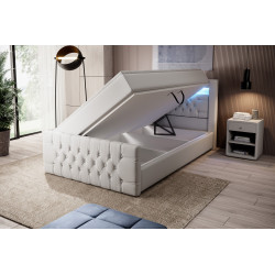 Boxspringbett 120x200 Liverpool Bettkasten Fußteil und LED Ambiente Licht