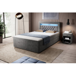 Boxspringbett 120x200 Liverpool Bettkasten Vorne und LED Ambiente Licht