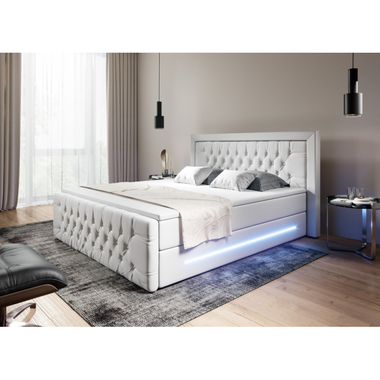 Boxspringbett Manchester Bettkasten LED Ambiente Licht