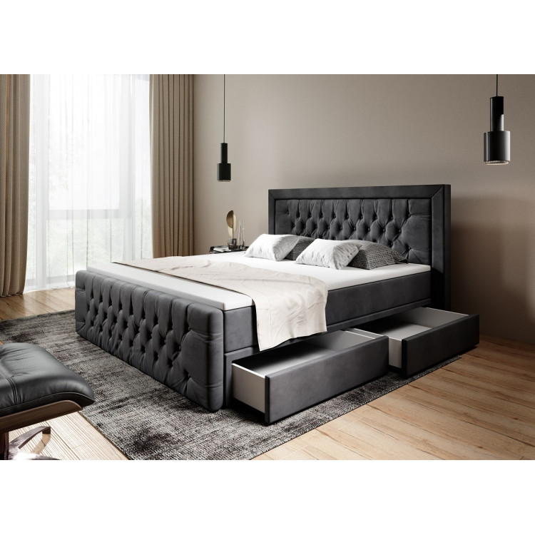 Boxspringbett Manchester Schubladen LED Ambiente Licht
