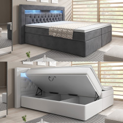 Boxspringbett Mailand Bettkasten LED Ambiente Licht