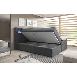 Boxspringbett Mailand Bettkasten LED Ambiente Licht