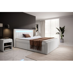 Boxspringbett Kreta Schubladen LED Ambiente Licht Fußteil
