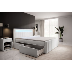 Boxspringbett Kreta Schubladen LED Ambiente Licht Fußteil