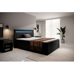 Boxspringbett Kreta Schubladen LED Ambiente Licht Fußteil