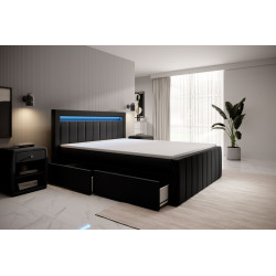 Boxspringbett Kreta Schubladen LED Ambiente Licht Fußteil