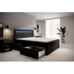 Boxspringbett Kreta Schubladen LED Ambiente Licht Fußteil