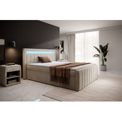 Boxspringbett Kreta Schubladen LED Ambiente Licht Fußteil