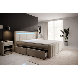 Boxspringbett Kreta Schubladen LED Ambiente Licht Fußteil