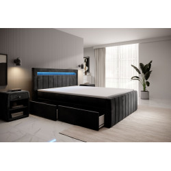 Boxspringbett Kreta Schubladen LED Ambiente Licht Fußteil