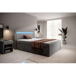 Boxspringbett Kreta Schubladen LED Ambiente Licht Fußteil