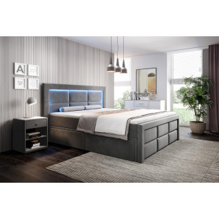 Boxspringbett Madrid mit Fußteil , LED & Schubladen