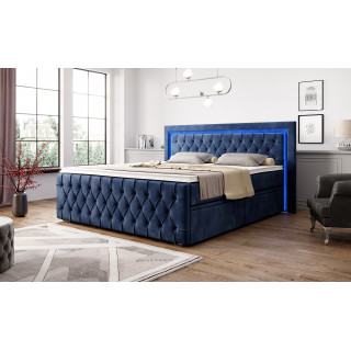 Boxspringbett London Bettkasten LED Ambiente Licht Fussteil