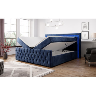 Boxspringbett London Bettkasten LED Ambiente Licht Fussteil