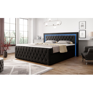 Boxspringbett London Schubladen LED Ambiente Licht Fußteil