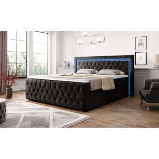 Boxspringbett London Schubladen LED Ambiente Licht Fußteil