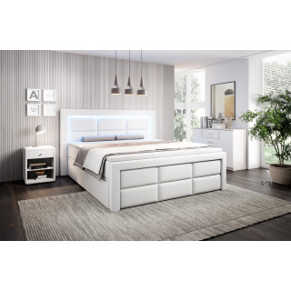 Boxspringbett Madrid Bettkasten Fußteil und LED Ambiente...