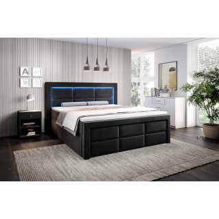 Boxspringbett Madrid Bettkasten Fußteil und LED Ambiente Licht