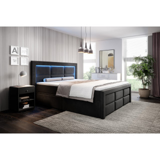 Boxspringbett Madrid Bettkasten Fußteil und LED Ambiente Licht