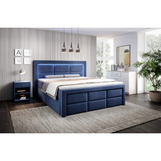 Boxspringbett Madrid Bettkasten Fußteil und LED Ambiente Licht
