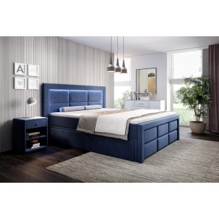 Boxspringbett Madrid Bettkasten Fußteil und LED Ambiente Licht