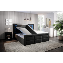 Boxspringbett Madrid Bettkasten Fußteil und LED Ambiente...