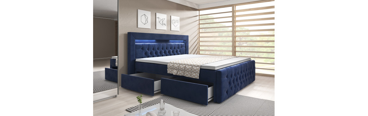 Entdecken Sie unsere Boxspringbetten mit praktischen Schubladen für extra Stauraum