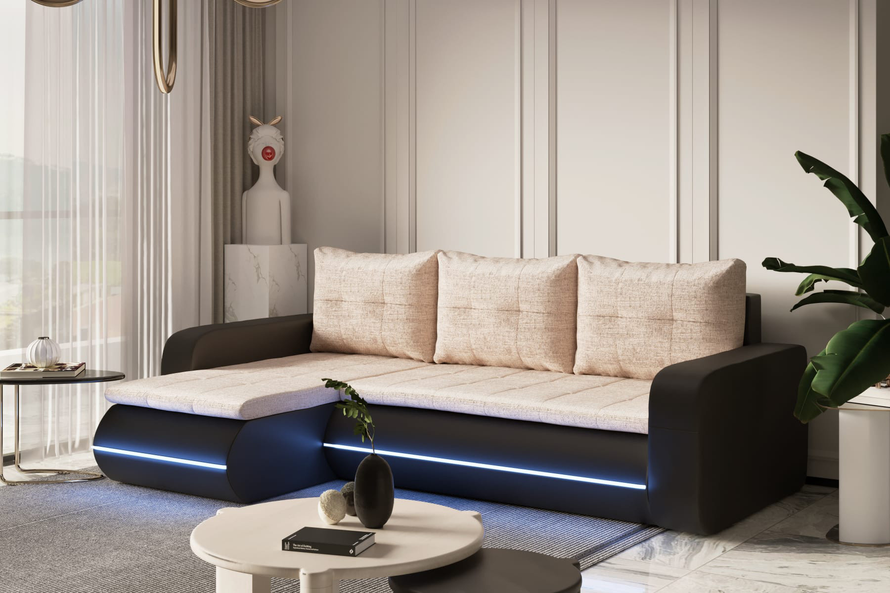 Eckcouch mit LED Licht