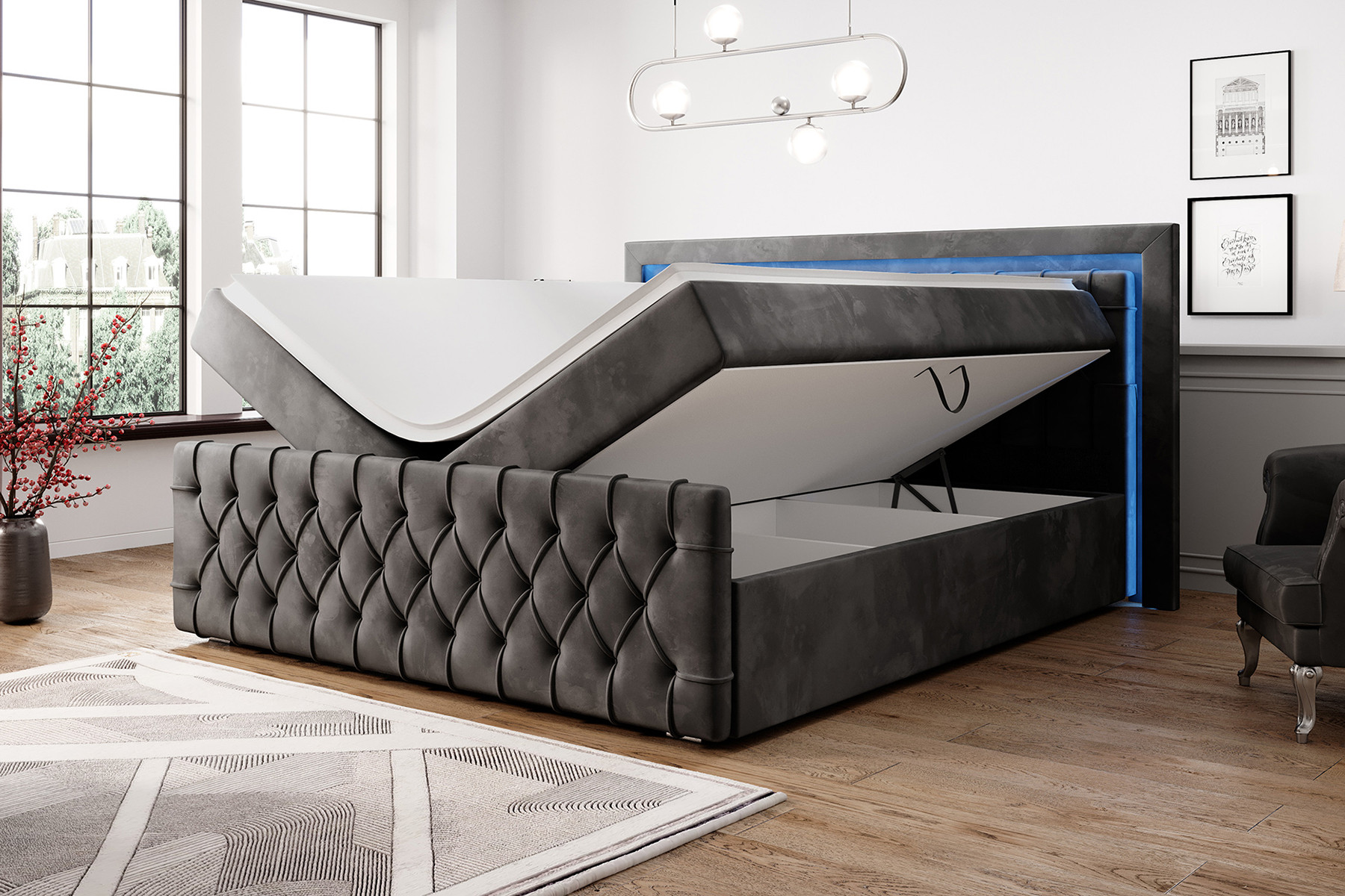 Boxspringbett mit Bettkasten
